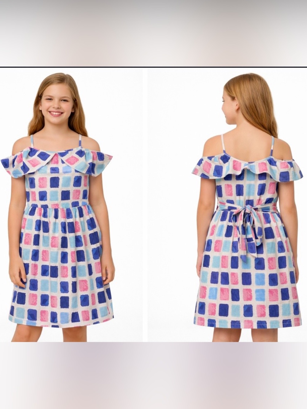 Girls Cold Shoulder Paint Swatch Dress Little Miss